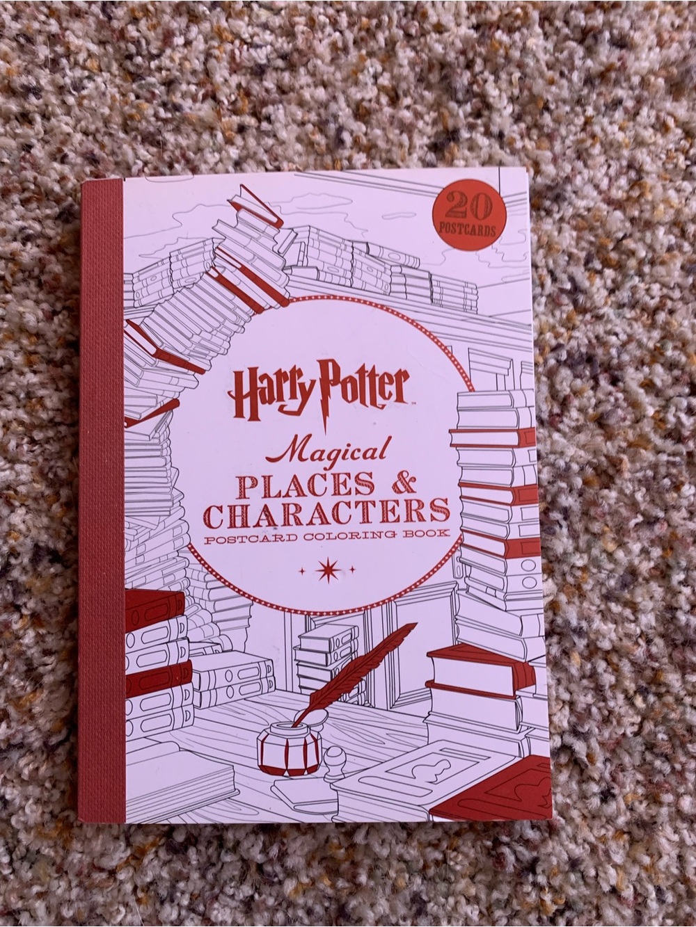 Harry Potter Magical Places & Characters Postcard Coloring Book - Red